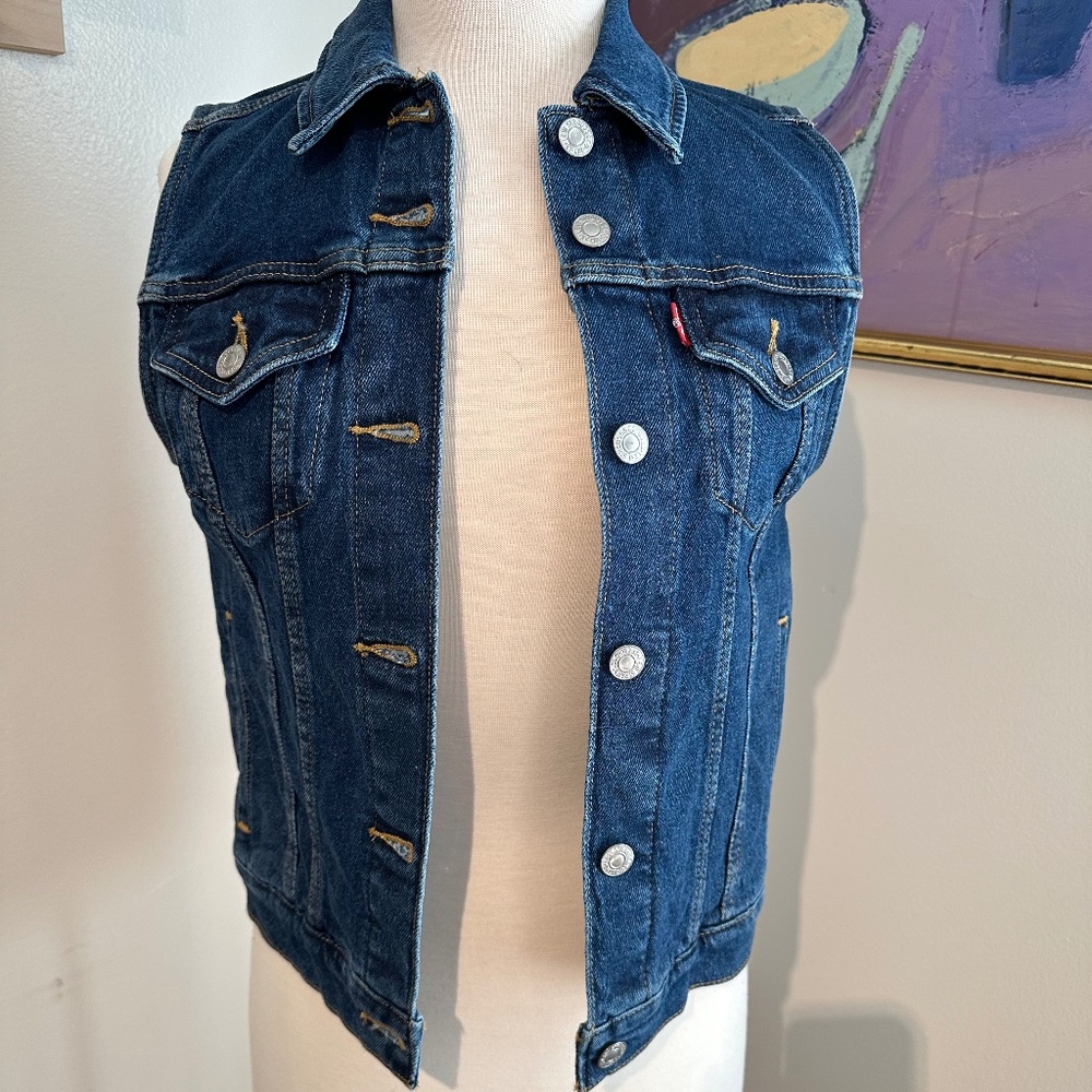 Levi's Blue Denim Vest Sz S